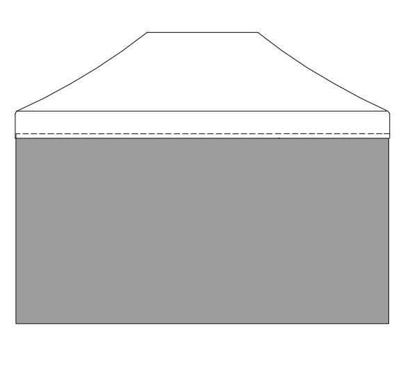 Sidewall- plain wall for folding gazebo 4.5m/520gr PVC