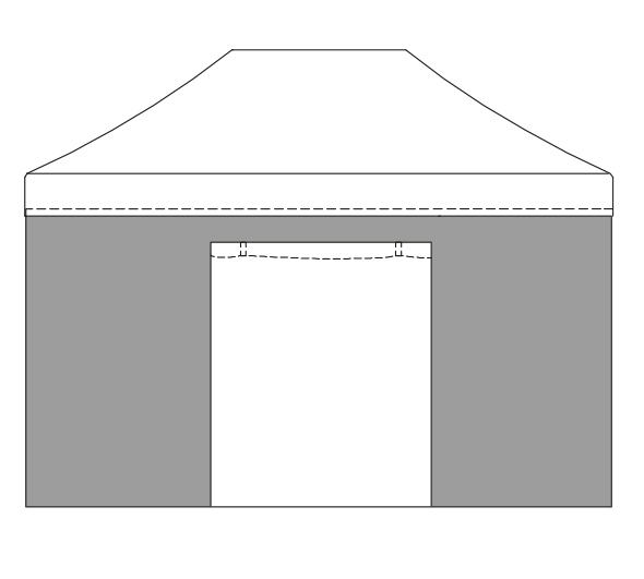 Sidewall- wall with door for folding gazebo 4.5m/520gr PVC