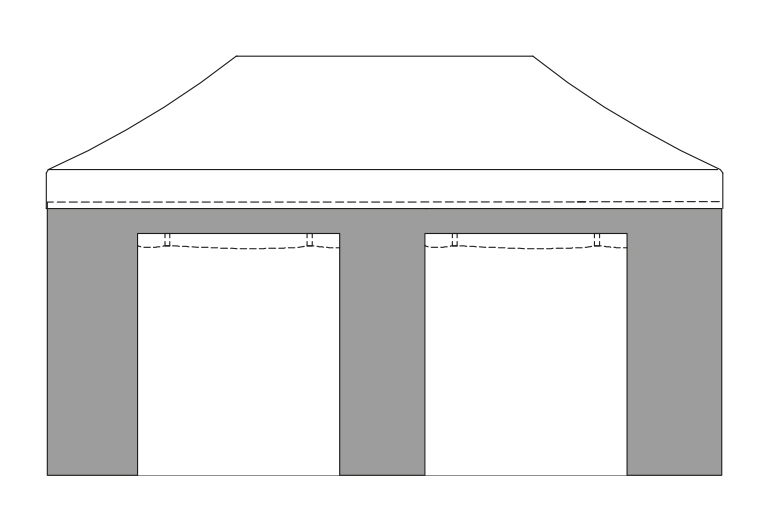 Sidewall- wall with door for folding gazebo 6m/520gr PVC