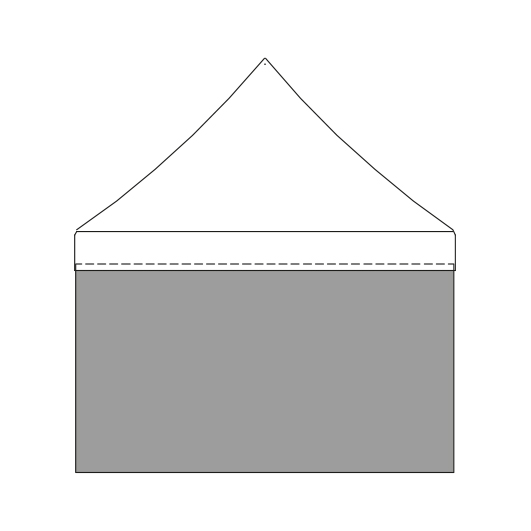 Sidewall- plain wall for folding gazebo 4m/520gr PVC
