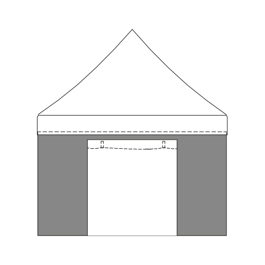 Sidewall- wall with door for folding gazebo 4m/520gr PVC