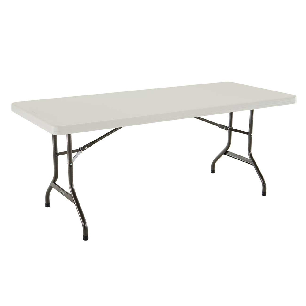6ft Rectangular folding table 183cm (almond) / 8 people / heavy commercial