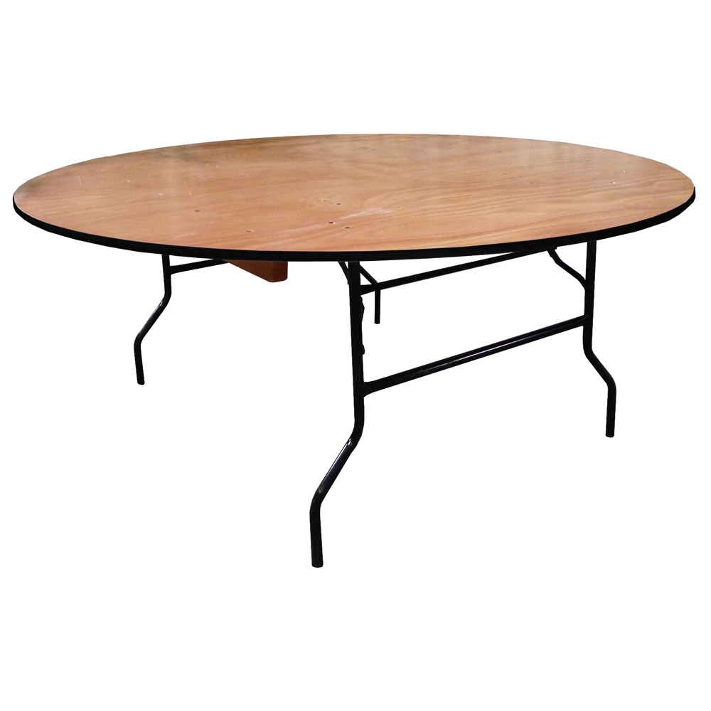 72-inch round folding plywood table 183cm Dia / 10 people