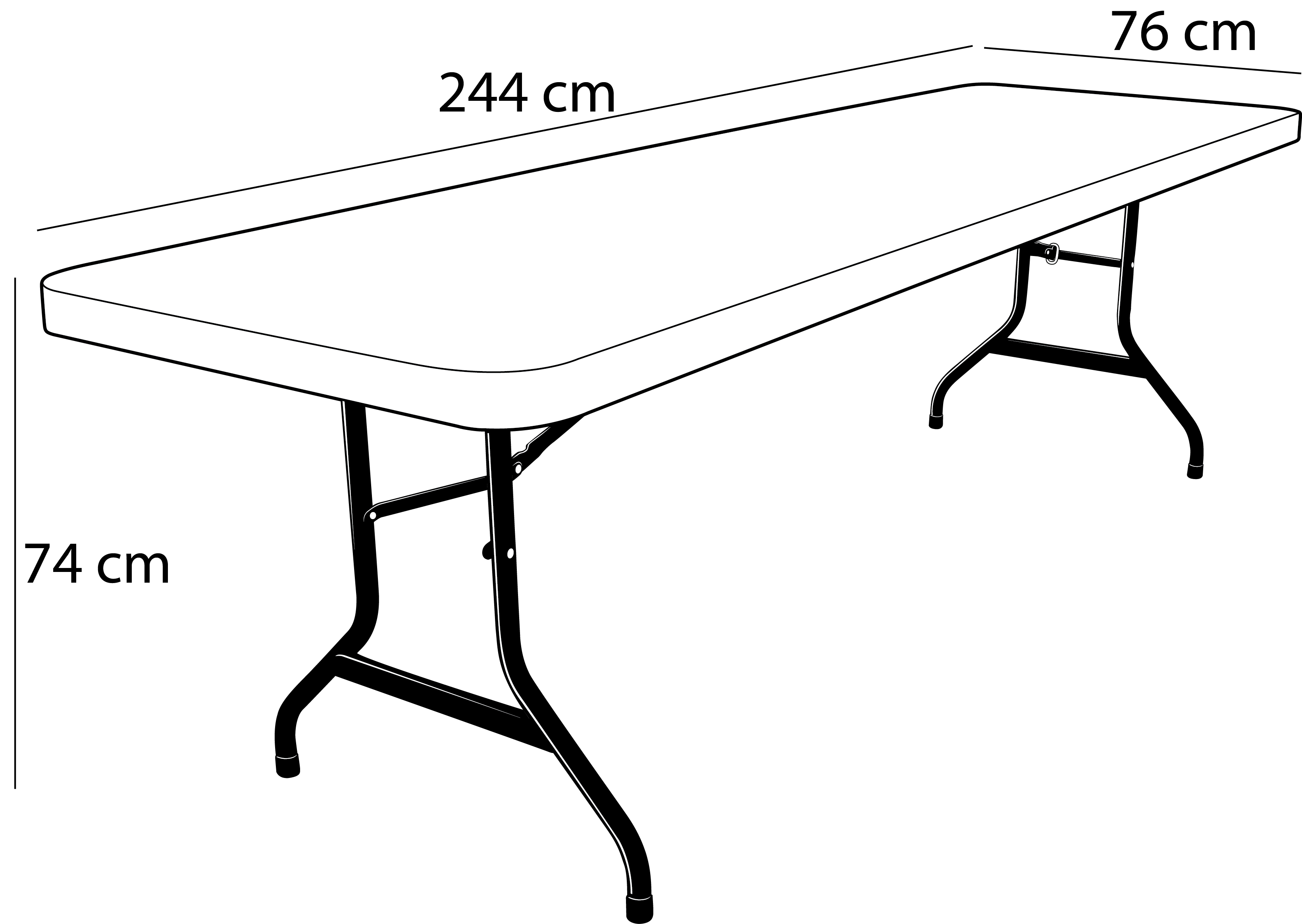 8ft Rectangular folding table 244cm / 10 people / heavy commercial