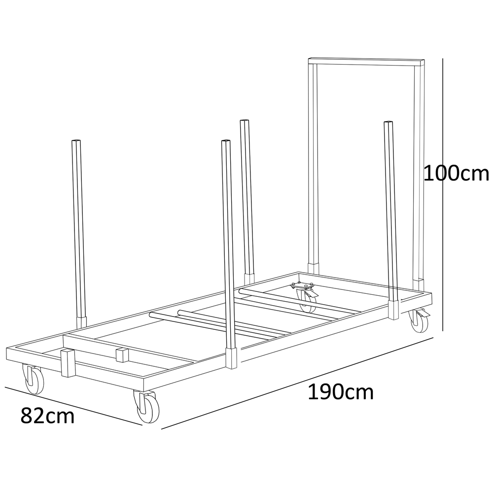 Table cart/ 20 rectangular 152-183cm