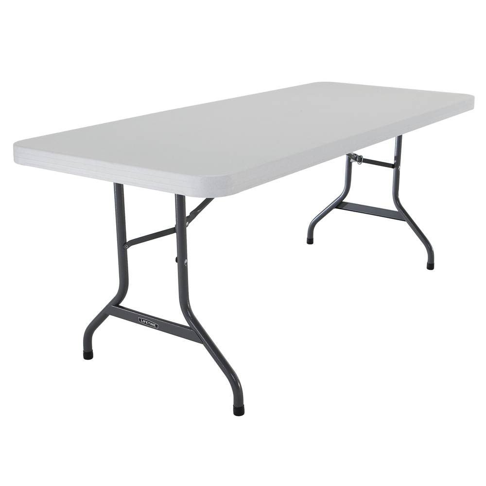 6ft Rectangular folding table 183cm (white) / 8 people / heavy commercial