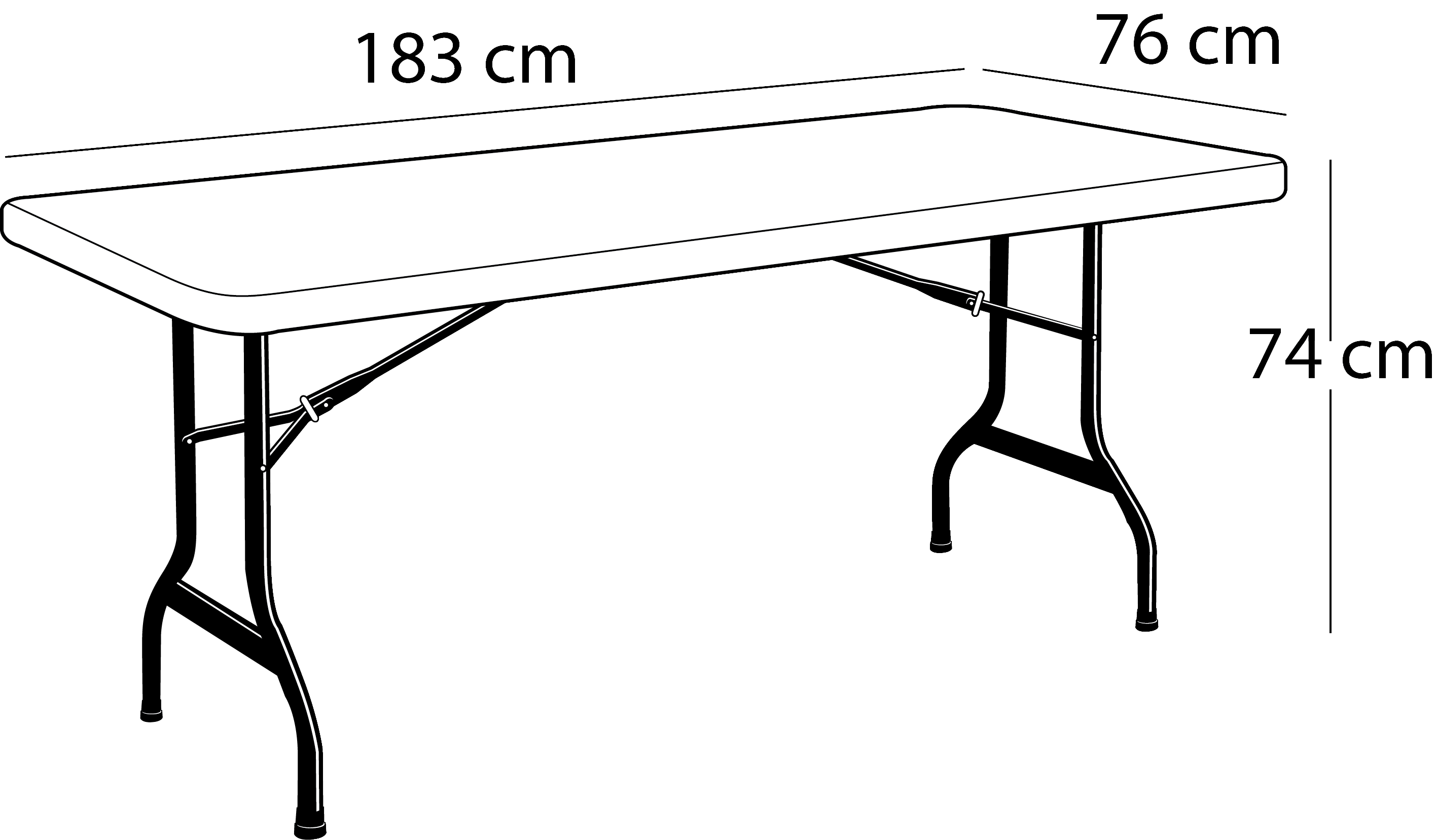 6ft Rectangular folding table 183cm (white) / 8 people / heavy commercial