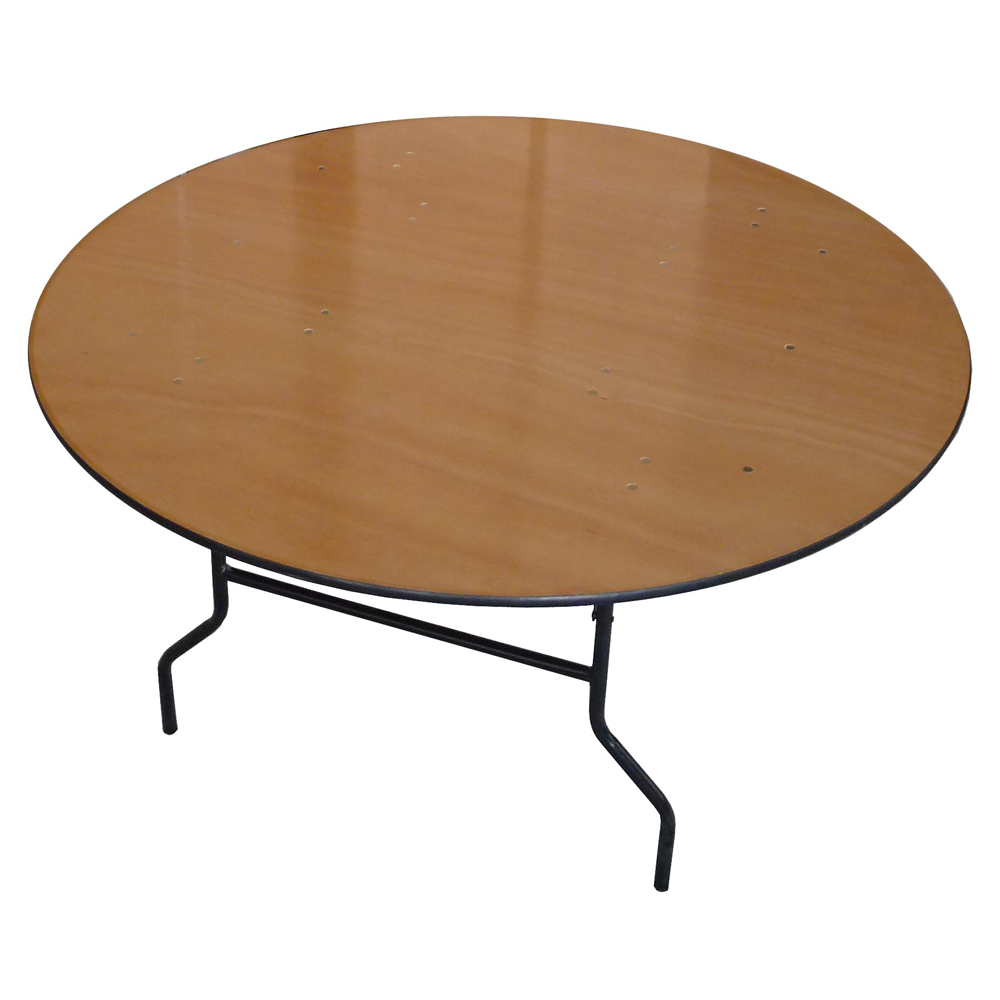 60-inch Round folding plywood table 152cm Dia / 8 people