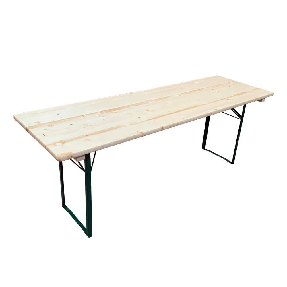 7,2ft Beer set table 220x80cm (benches sold separately) / steel corner legs