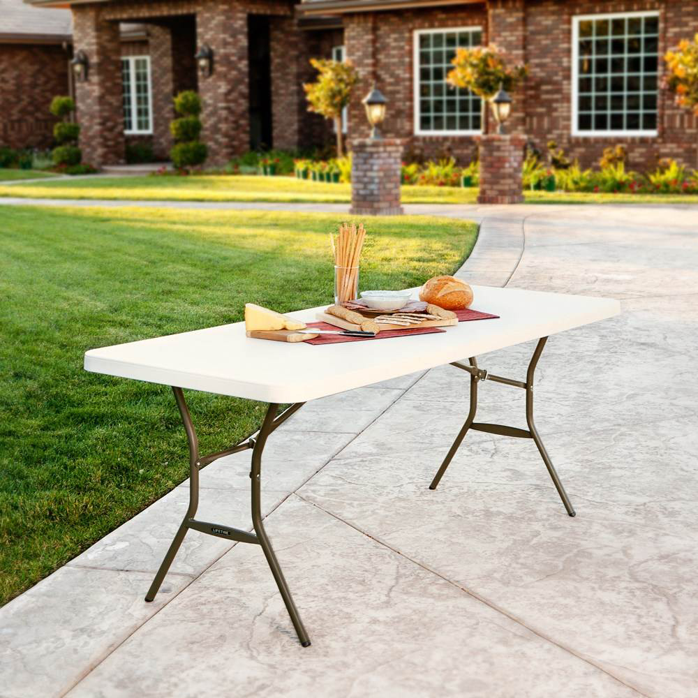 6ft Rectangular folding table 183cm (almond) / 8 people / light commercial