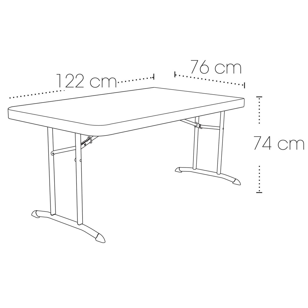 4ft Rectangular folding table 122cm / 4 people / heavy commercial