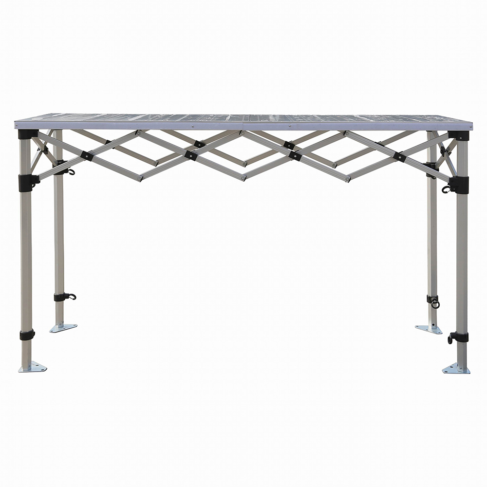 Folding trade counter 1.80m/ adjustable height/ Aluminium 