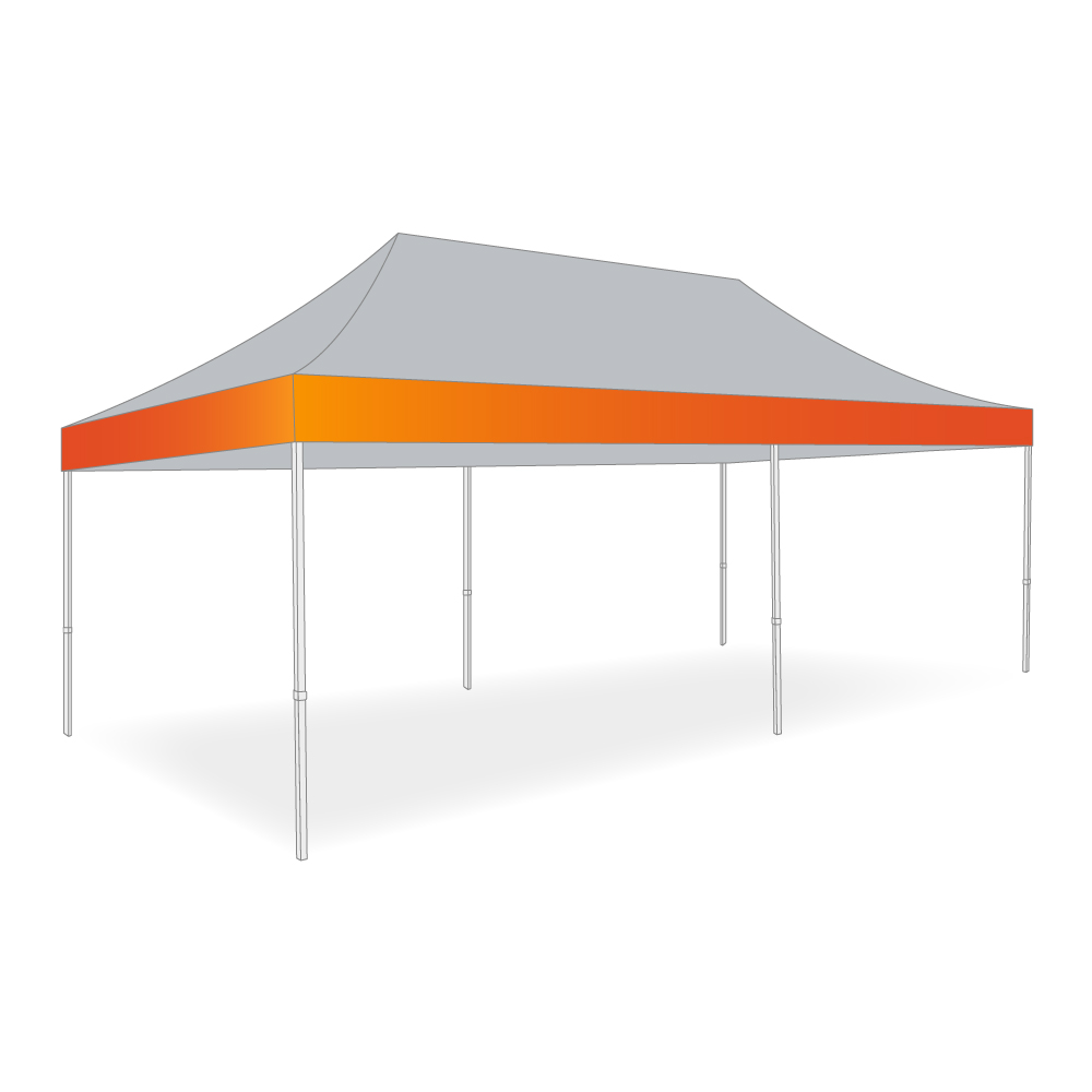 Folding gazebo 3x6m-single valence print