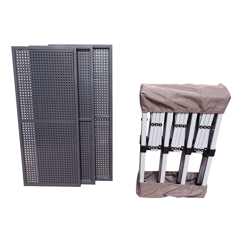 Folding trade counter 286x40,5cm/ adjustable height/ Steel 