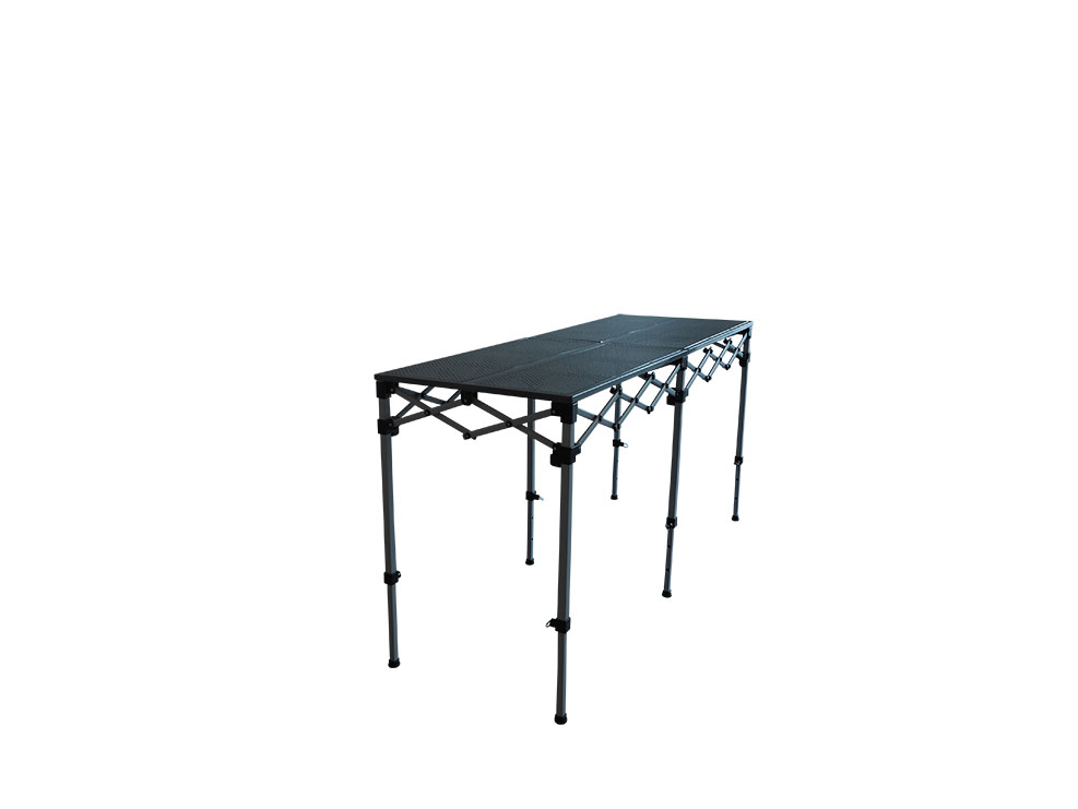 Folding trade counter 193x70cm/ adjustable height/ Steel 