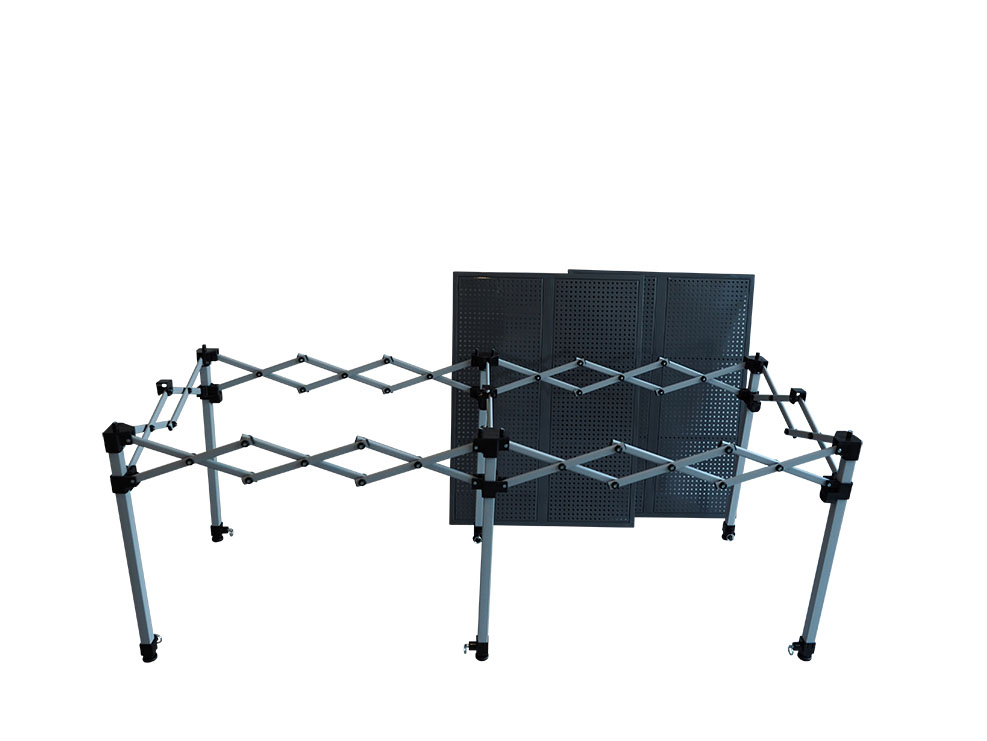 Folding trade counter 193x70cm/ adjustable height/ Steel 