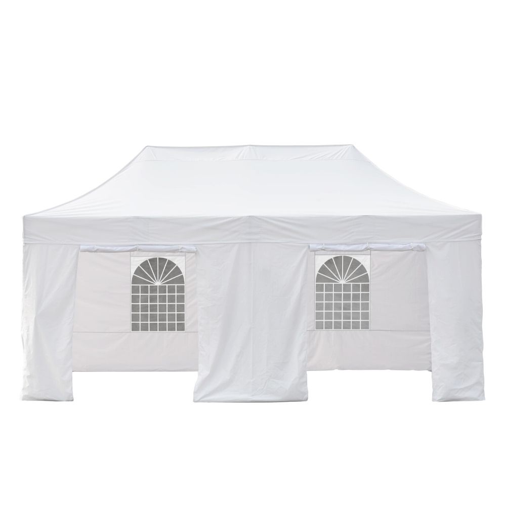 4 wall kit for gazebo 3x6m/ 3 sides with window +  1 side door/ White