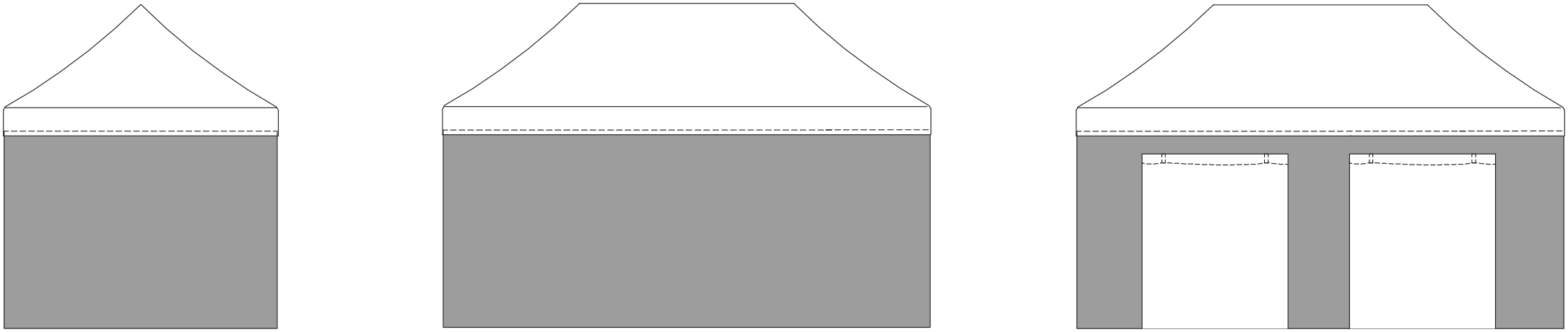4 wall kit for gazebo 4x8m/ 1 wall with door (8m)+ 1 plain wall, (8m) + 2 plain walls (4m)/ WHITE