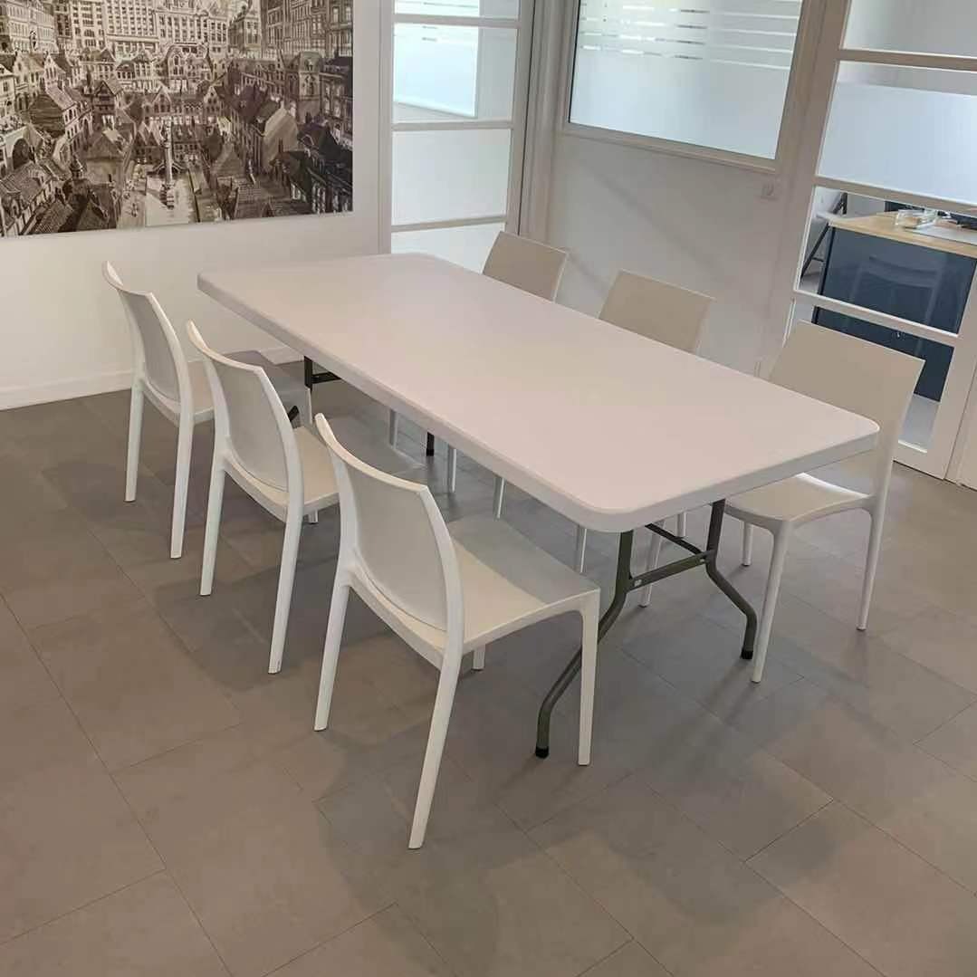 6,5ft Rectangular folding table 200x90cm / 10 people / light commercial