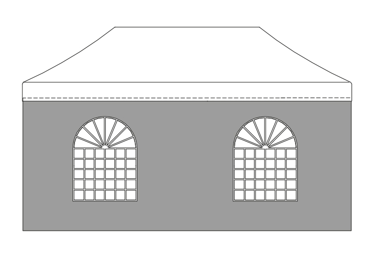 Sidewall- wall with window for folding gazebo 6m/520gr PVC