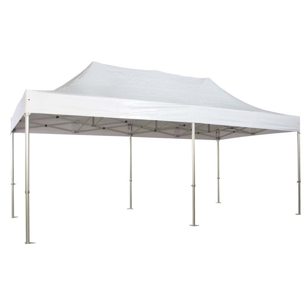 Aluminium (50mm) Folding Gazebo/ 3x6m 520gr M2 White Heavy duty PRO+ range