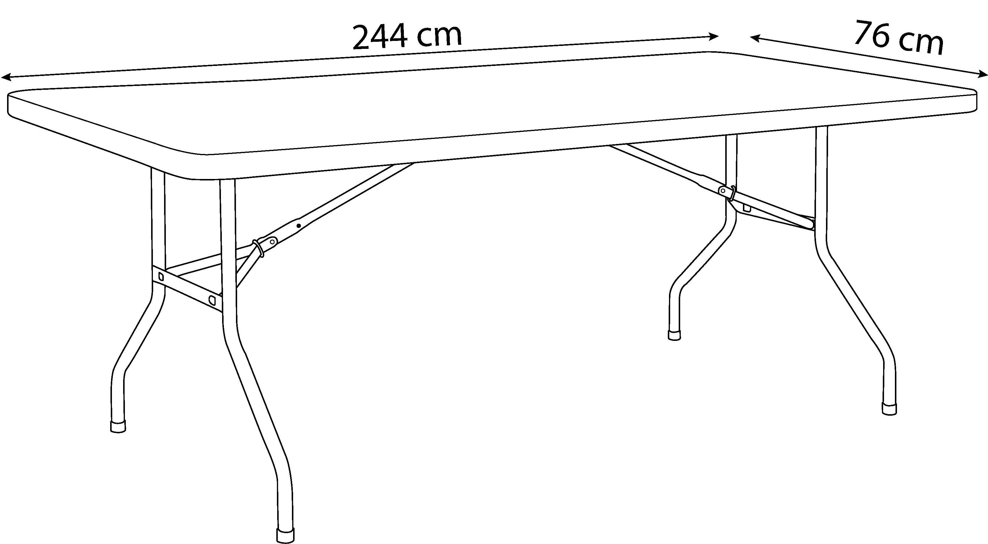 8ft Rectangular folding table 244cm /10-12 people / light commercial