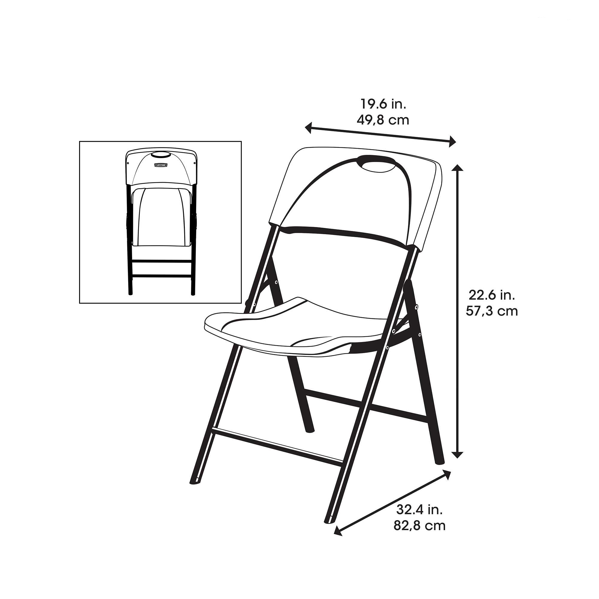 Light commercial folding chair (black) - Lifetime