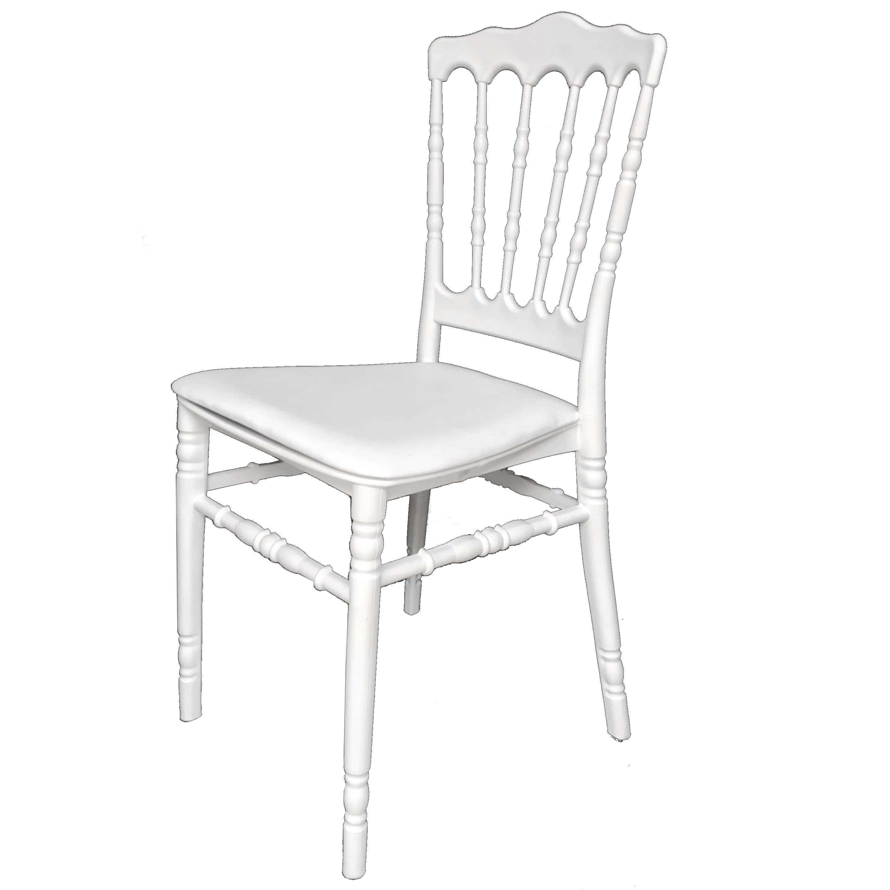 White NAPOLEON chair with cushion