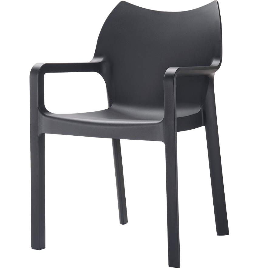 Stacking chair DIVA Mono Bloc - BLACK