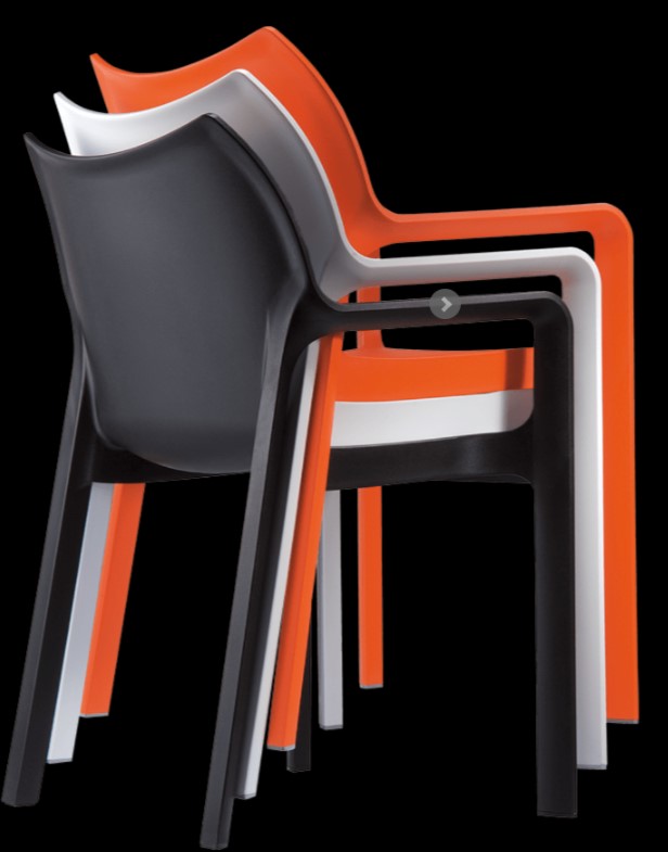 Stacking chair DIVA Mono Bloc - WHITE