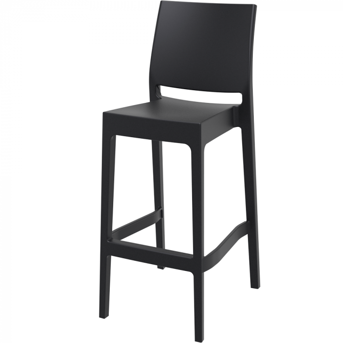 MAYA  High stool Mono Bloc - BLACK