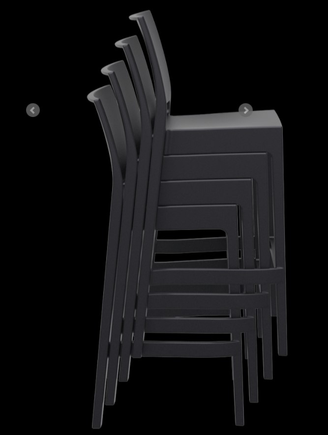 MAYA  High stool Mono Bloc - BLACK