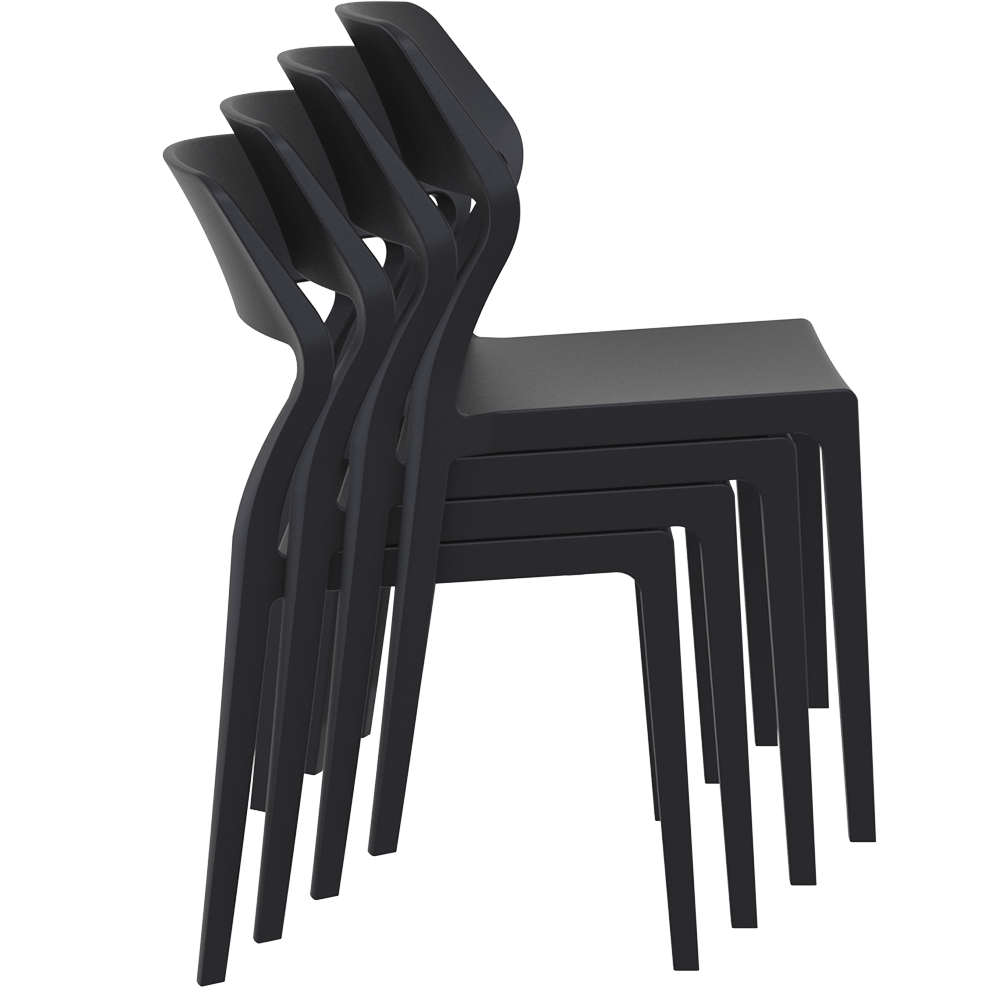 Stacking chair SNOW Mono Bloc BLACK