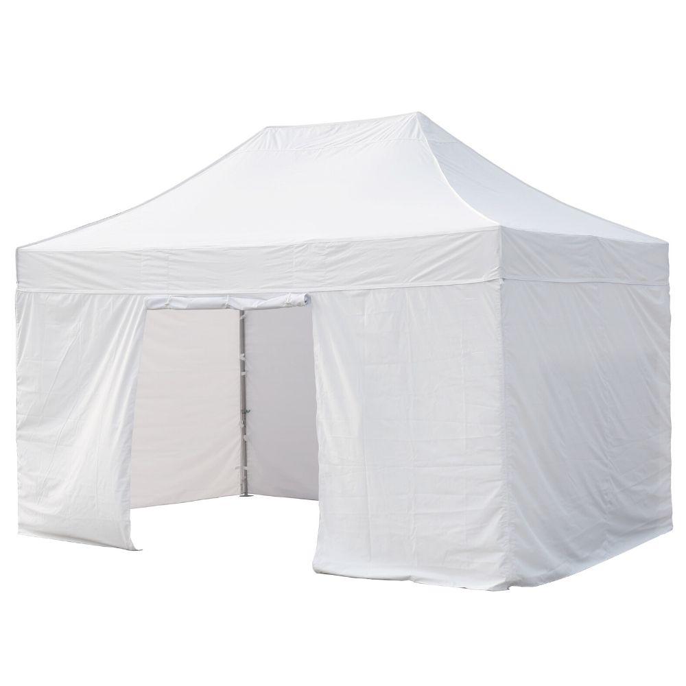 4 wall kit for gazebo 3x4.5m/ 3 plain walls + 1 wall with door/ WHITE